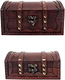 infinimo Milagro Lot de 2 coffres au trésor en bois,