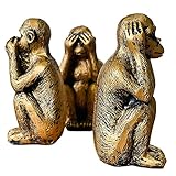 Wanwanzi Lot de 3 statues de singes de la sagesse –