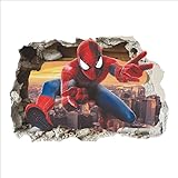 Kibi Stickers Muraux Spiderman 3D Effect Autocollants